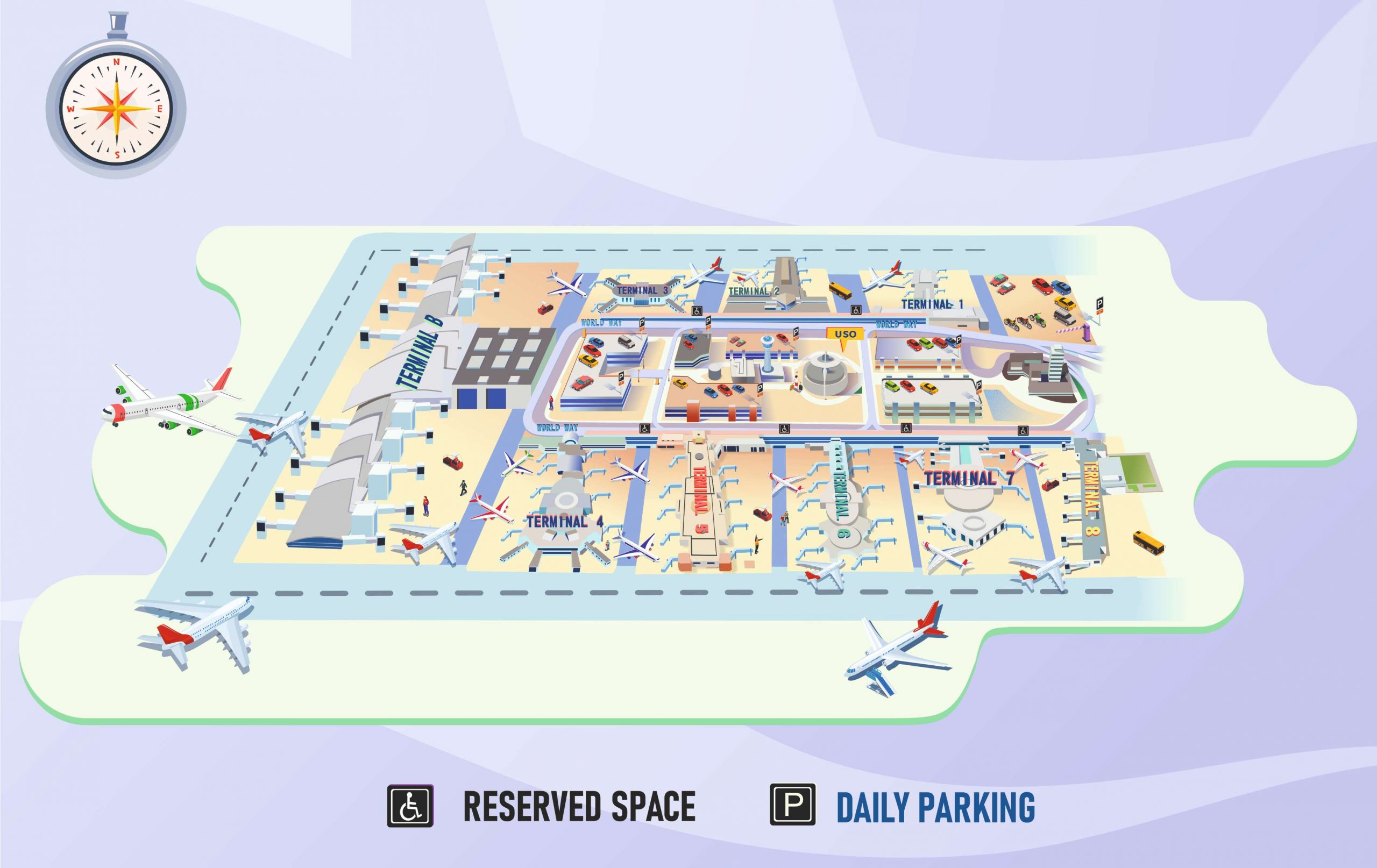 Area Map of the Los Angeles International Airport LAX