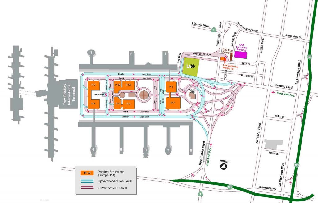 Parking options at the Los Angeles International Airport LAX