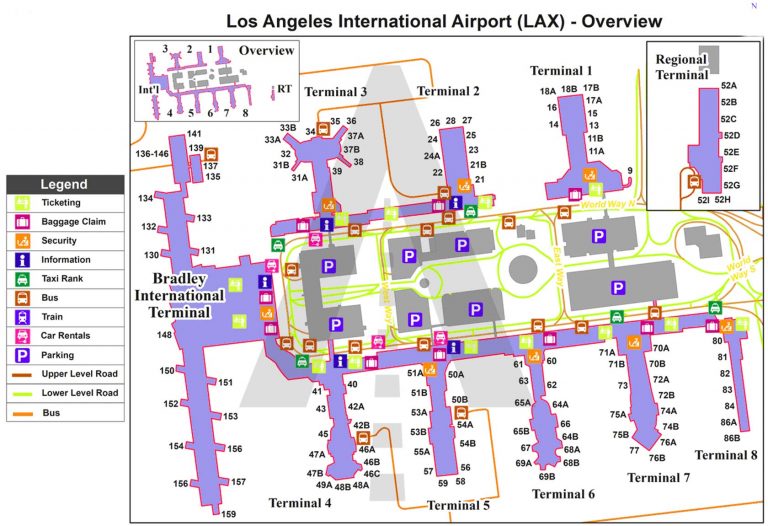 Terminals at the Los Angeles International Airport LAX