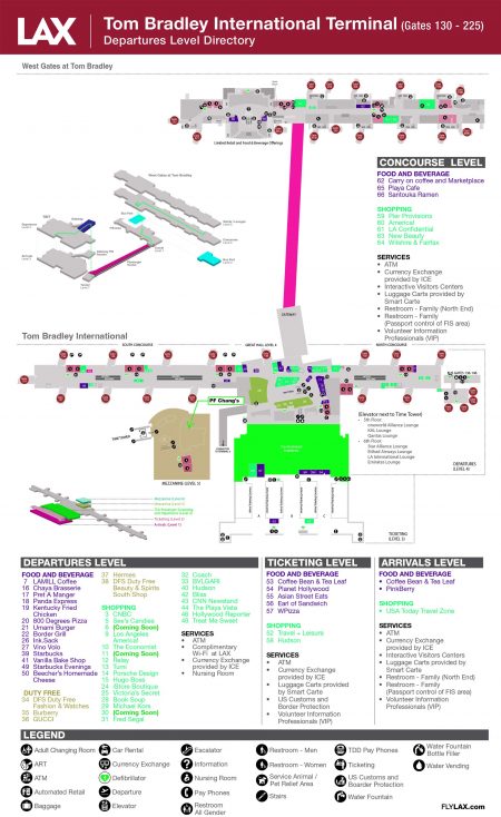 TBIT Lax Airport Map Tom Bradley International Terminal