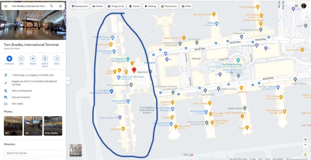 TBIT Lax Airport Map Tom Bradley International Terminal